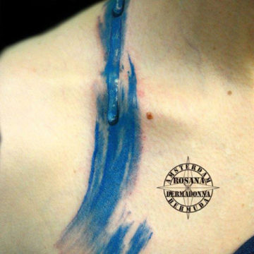 Blue Watercolour Brushstroke tattoo