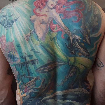 Colour Realism Tattoo, Colour Tattoo, Mermaid Tattoo, Rosana Tattoo, Cartoon Tattoo