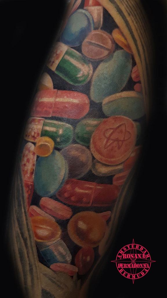 Pills Tattoo, Colour Realism Tattoo