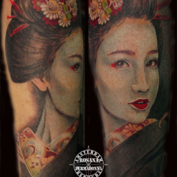 Geisha Tattoo, Colour Realism Tattoo, Realistic Tattoo, Colour Tattoo