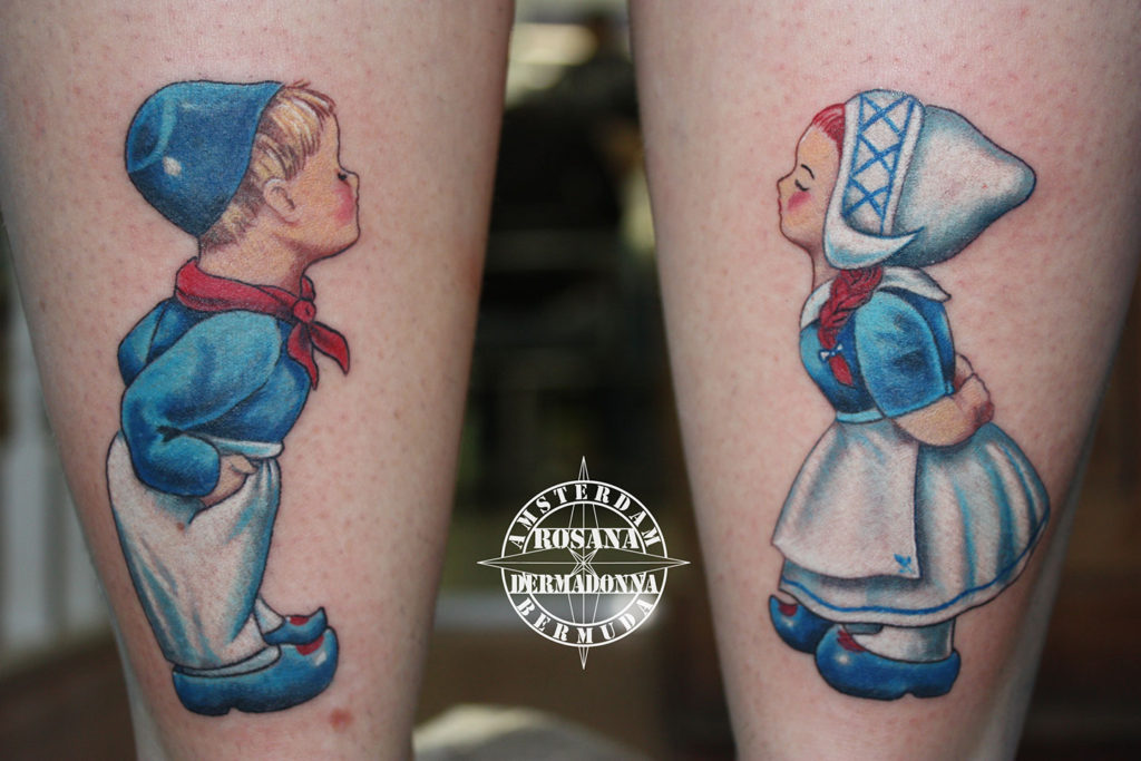 Dutch Souvenirs Tattoo, Colour Tattoo, Couple Tattoo, Amsterdam Tattoo, Dutch Tattoo