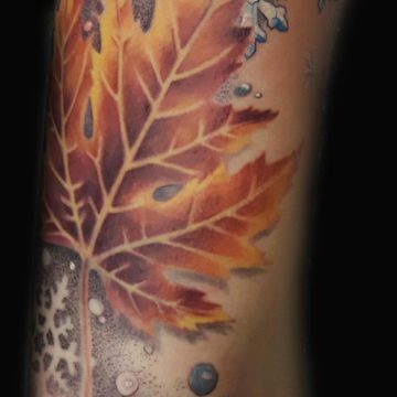Colour Realism Tattoo, Snowflake Tattoo, Colour Tattoo, Realistic Tattoo, Rosana Tattoo