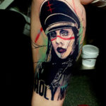Abstract Tattoo, Colour Tattoo, Marilyn Manson Portrait Tattoo, Hollywood , Bobby Grey Tattoo