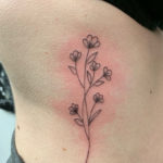 Ignorant Tattoo, Fine Line Tattoo, Rib Tattoo, Flowers Tattoo, Minimalism Tattoo