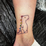 Dino Tattoo, Fine Line Tattoo, Small Tattoo, Colour Tattoo