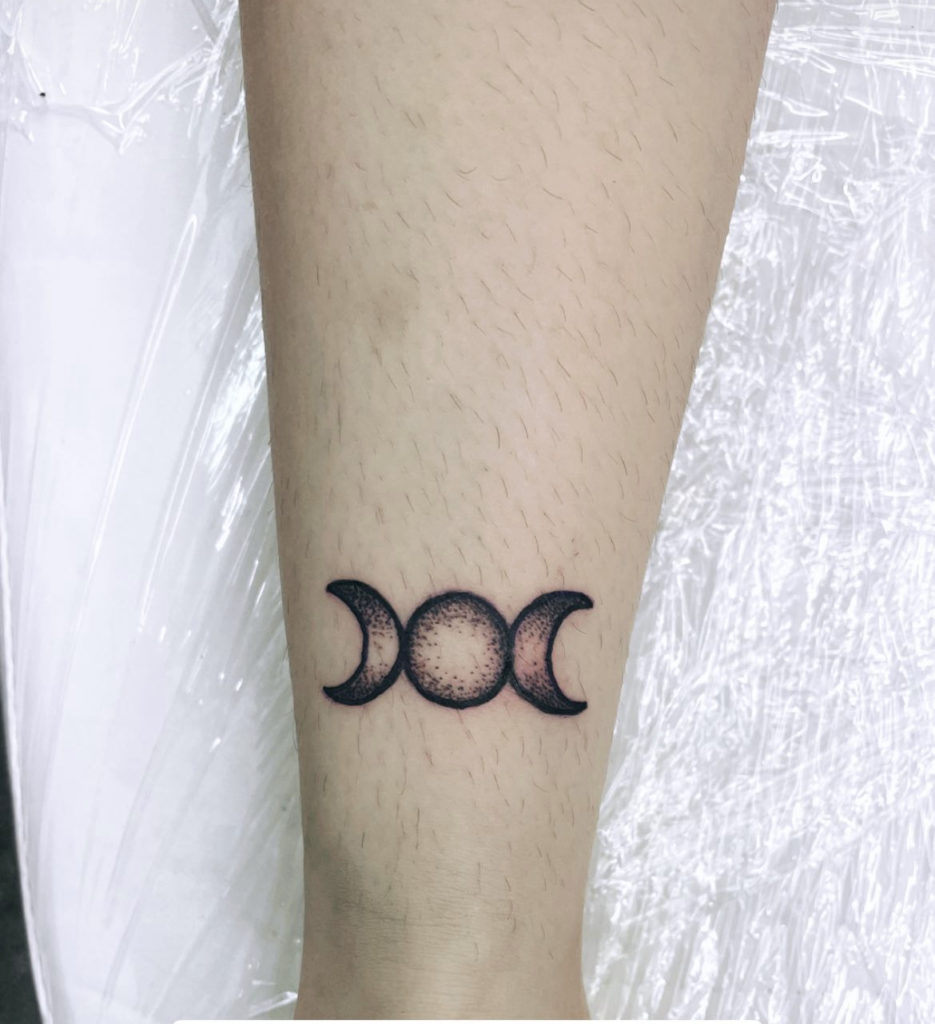 Moon Tattoo, Small Tattoo, Dotwork Tattoo