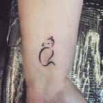 Fine Line Tattoo, Minimalistic Tattoo, Cat Tattoo, Small Tattoo